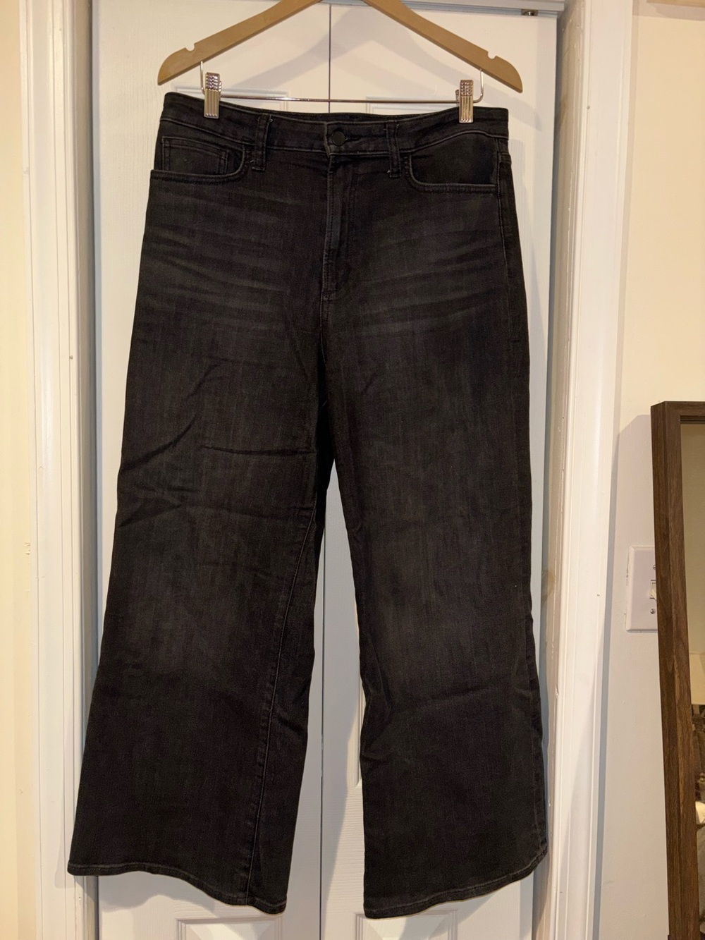 Joe's Jeans Wide Leg Ankle Kacey Black Wash Size 31 Stretch Denim